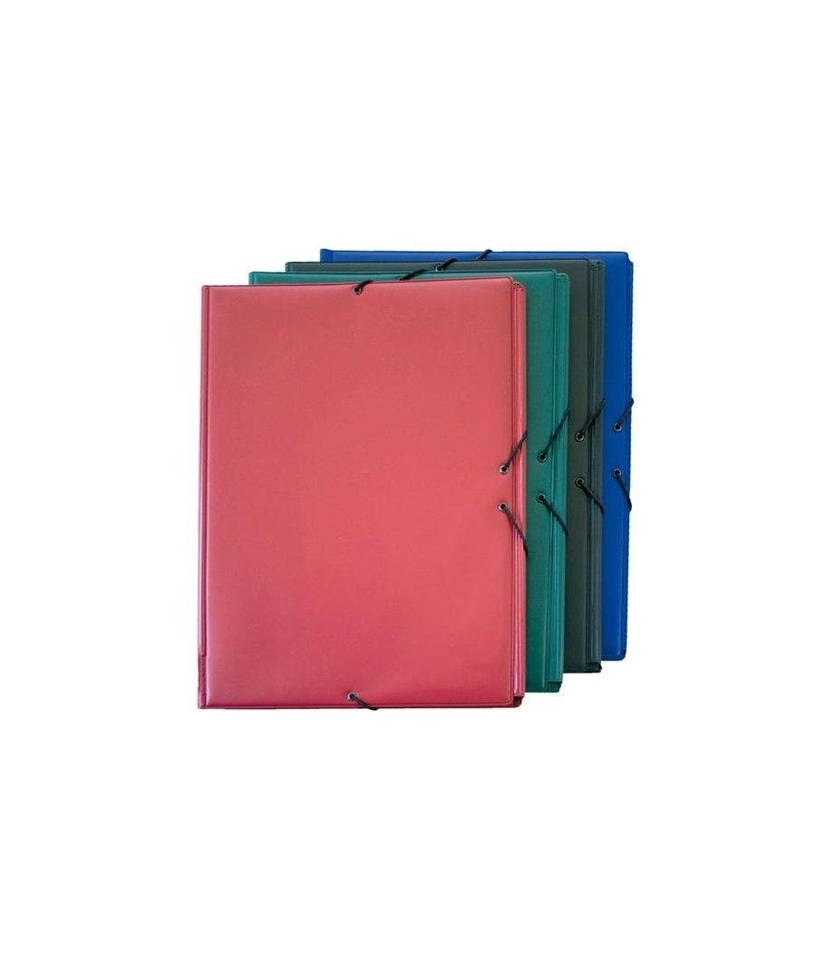 GrafoplÁs carpeta escolar con gomas 3 solapas folio forradas pvc negro - Imagen 1