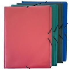 GrafoplÁs carpeta escolar con gomas 3 solapas folio forradas pvc verde - Imagen 1