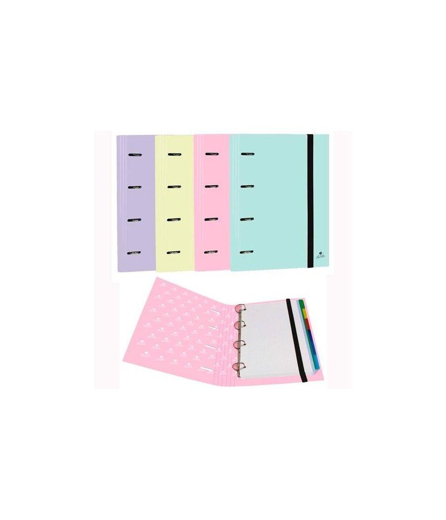 Mariola carpeblock carpeta 4 anillas mixtas 25mm c/recambio cartÓn forrado plastificado c/surtidos pastel - Imagen 1