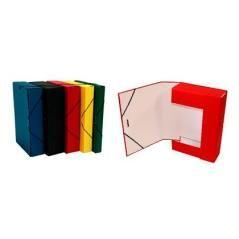 Mariola caja de proyectos cartÓn forrado geltex armada cierre goma y lomo de 5cm rojo - Imagen 1