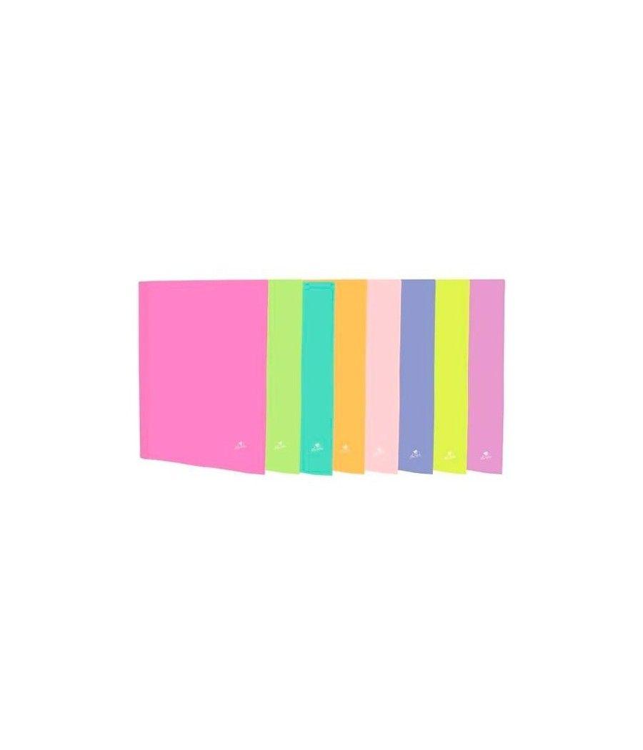 Mariola carpetas anillas 4x25 cartÓn forrado plastificado mate folio colores surtidos pastel - Imagen 1