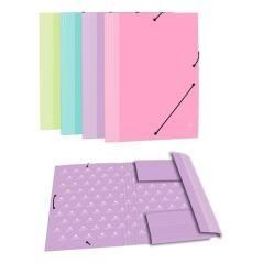 Mariola carpeta con gomas 3 solapas folio cartÓn forrado plastificado mate surtidos pastel - Imagen 1