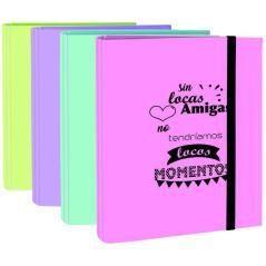 Mariola carpeta anillas mixtas 4x40 cartÓn forrado plastificado c/frases folio surtidos pastel - Imagen 1