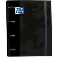 Oxford carpeta 4 anillas classic europeanbinder c/ recambio 100h 5x5 a4+ negro - Imagen 1