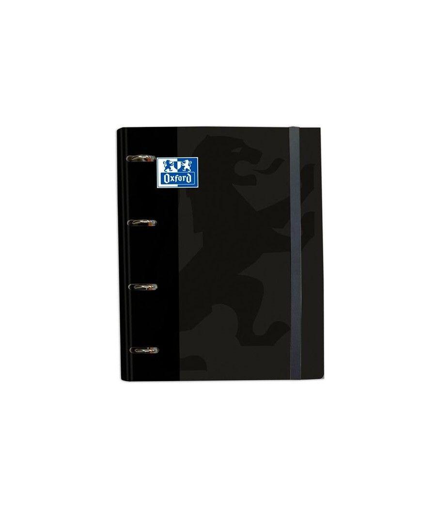 Oxford carpeta 4 anillas classic europeanbinder c/ recambio 100h 5x5 a4+ negro - Imagen 1