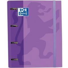 Oxford carpeta 4 anillas classic europeanbinder c/ recambio 100h 5x5 a4+ malva - Imagen 1