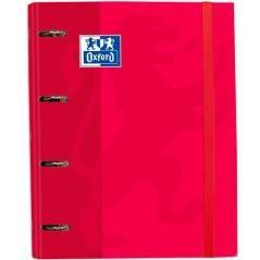 Oxford carpeta 4 anillas classic europeanbinder c/ recambio 100h 5x5 a4+ rojo - Imagen 1