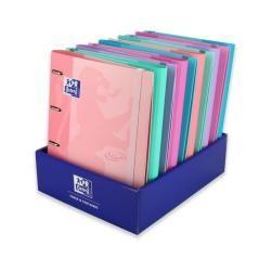 Oxford carpeta de anillas touch 4x35 europeanbinder c/recambio 100 hojas 5x5 a4+ colores pastel expositor -10u- - Imagen 1