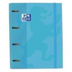 Oxford carpeta de anillas touch 4x35 europeanbinder con recambio 100 hojas 5x5 a4+ azul pastel - Imagen 1