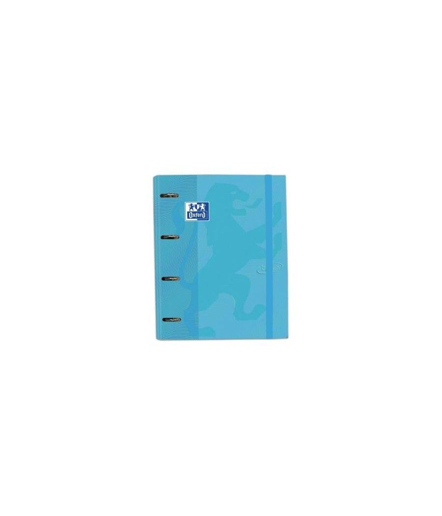 Oxford carpeta de anillas touch 4x35 europeanbinder con recambio 100 hojas 5x5 a4+ azul pastel - Imagen 1