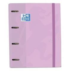 Oxford carpeta de anillas touch 4x35 europeanbinder con recambio 100 hojas 5x5 a4+ malva pastel - Imagen 1