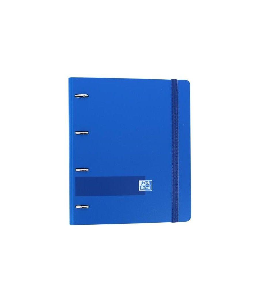 Oxford &you carpeta 4 anillas europeanbinder polyfoam c/ recambio 100h 5x5 a4+ azul marino - Imagen 1