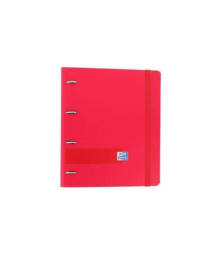 Oxford &you carpeta 4 anillas europeanbinder polyfoam c/ recambio 100h 5x5 a4+ rojo - Imagen 1