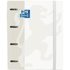 Oxford carpeta 4 anillas classic europeanbinder c/ recambio 100h 5x5 a4+ blanco - Imagen 1