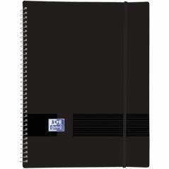 Oxford carpeta con 30 fundas cristal 50 micras espiral a4 cierre c/goma plÁstico opaco negro - Imagen 1