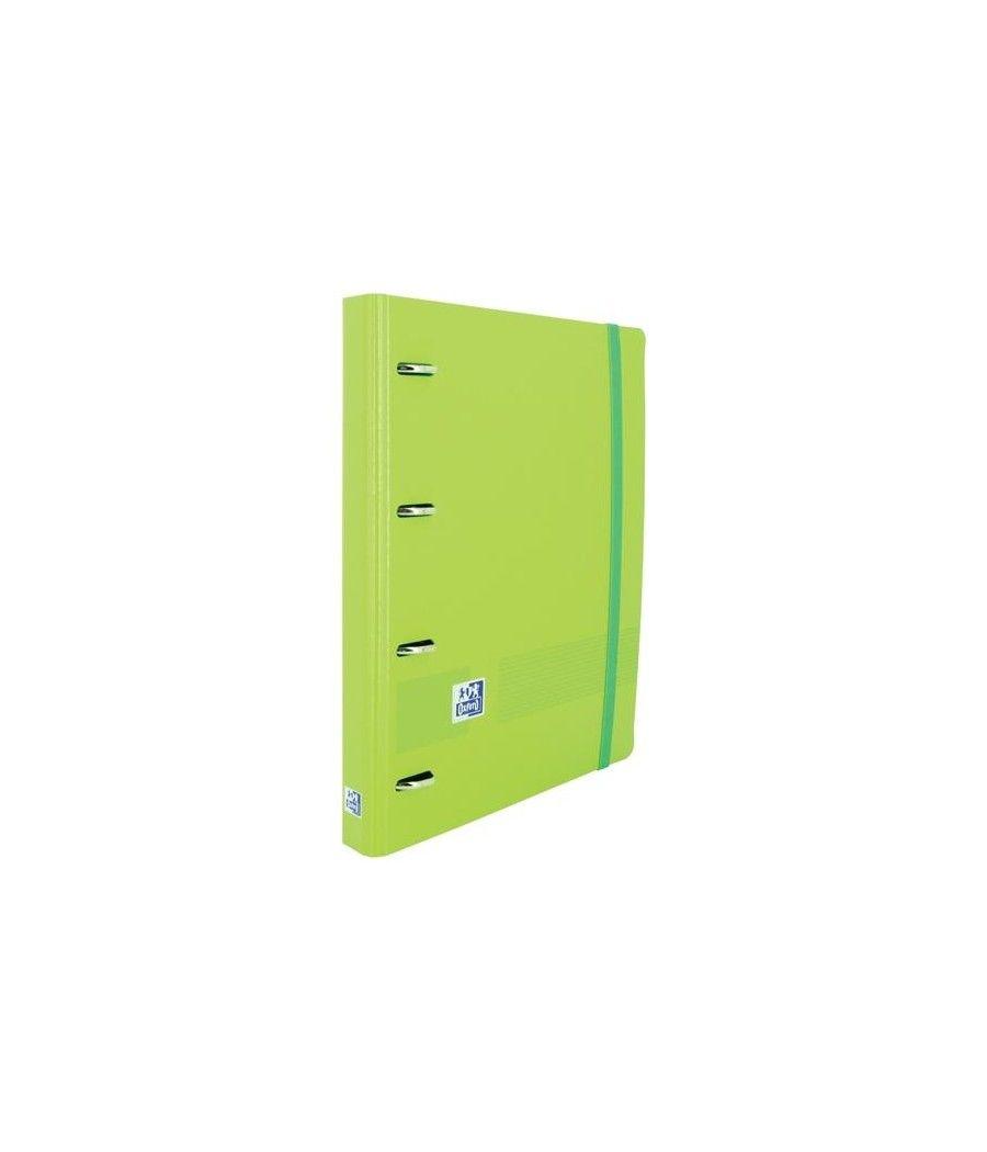 Oxford live & go carpeta 4 anillas 35mm europeanbinder a4+ polyfoam c/recambio 5x5 verde manzana - Imagen 1