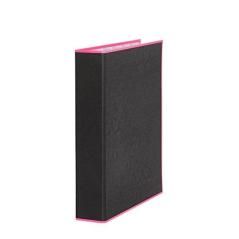 Pardo carpeta negra de anillas con borde neÓn 2x25mm a4 pp rosa sueltas - Imagen 1