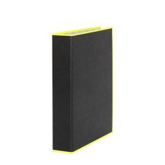 Pardo carpeta negra de anillas con borde neÓn 2x25mm a4 pp amarillo sueltas - Imagen 1