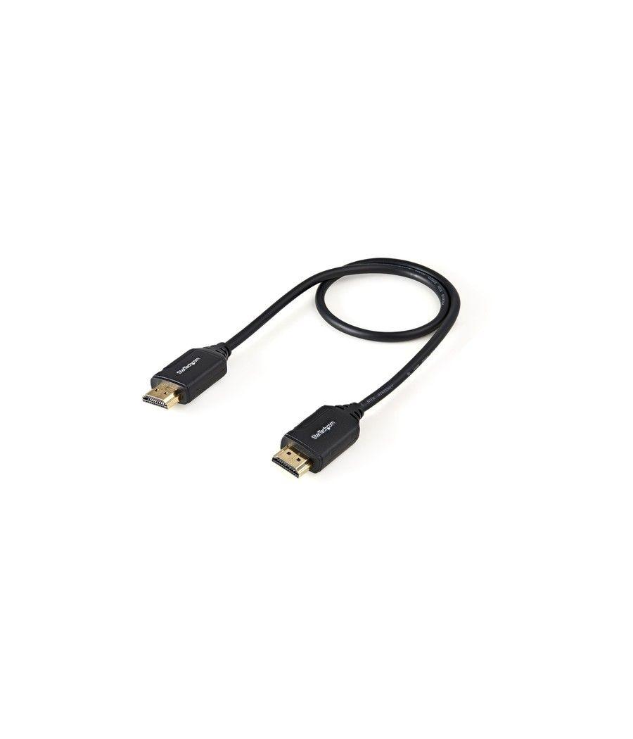 StarTech.com Cable de 50cm HDMI 2.0 Certificado Premium con Ethernet - HDMI de Alta Velocidad Ultra HD de 4K a 60Hz HDR10 - para