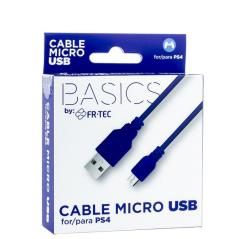 Cable usb 2.0 fr-tec ft0018 para ps4/ usb macho - microusb macho/ 3m/ azul - Imagen 1