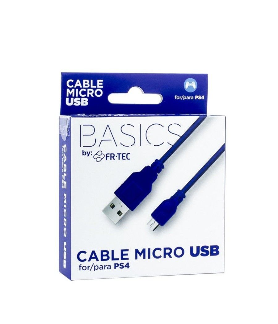 Cable usb 2.0 fr-tec ft0018 para ps4/ usb macho - microusb macho/ 3m/ azul - Imagen 1