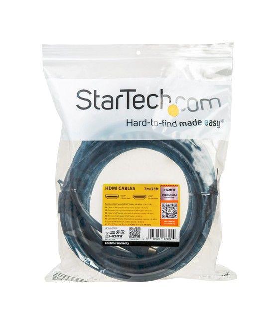 StarTech.com Cable de 7m HDMI 2.0 Certificado Premium con Ethernet - HDMI de Alta Velocidad Ultra HD de 4K a 60Hz HDR10 - para M