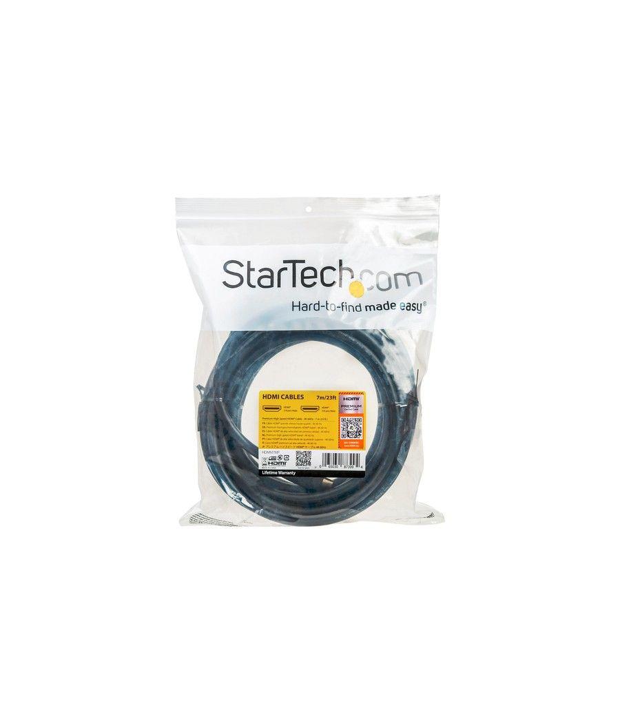 StarTech.com Cable de 7m HDMI 2.0 Certificado Premium con Ethernet - HDMI de Alta Velocidad Ultra HD de 4K a 60Hz HDR10 - para M