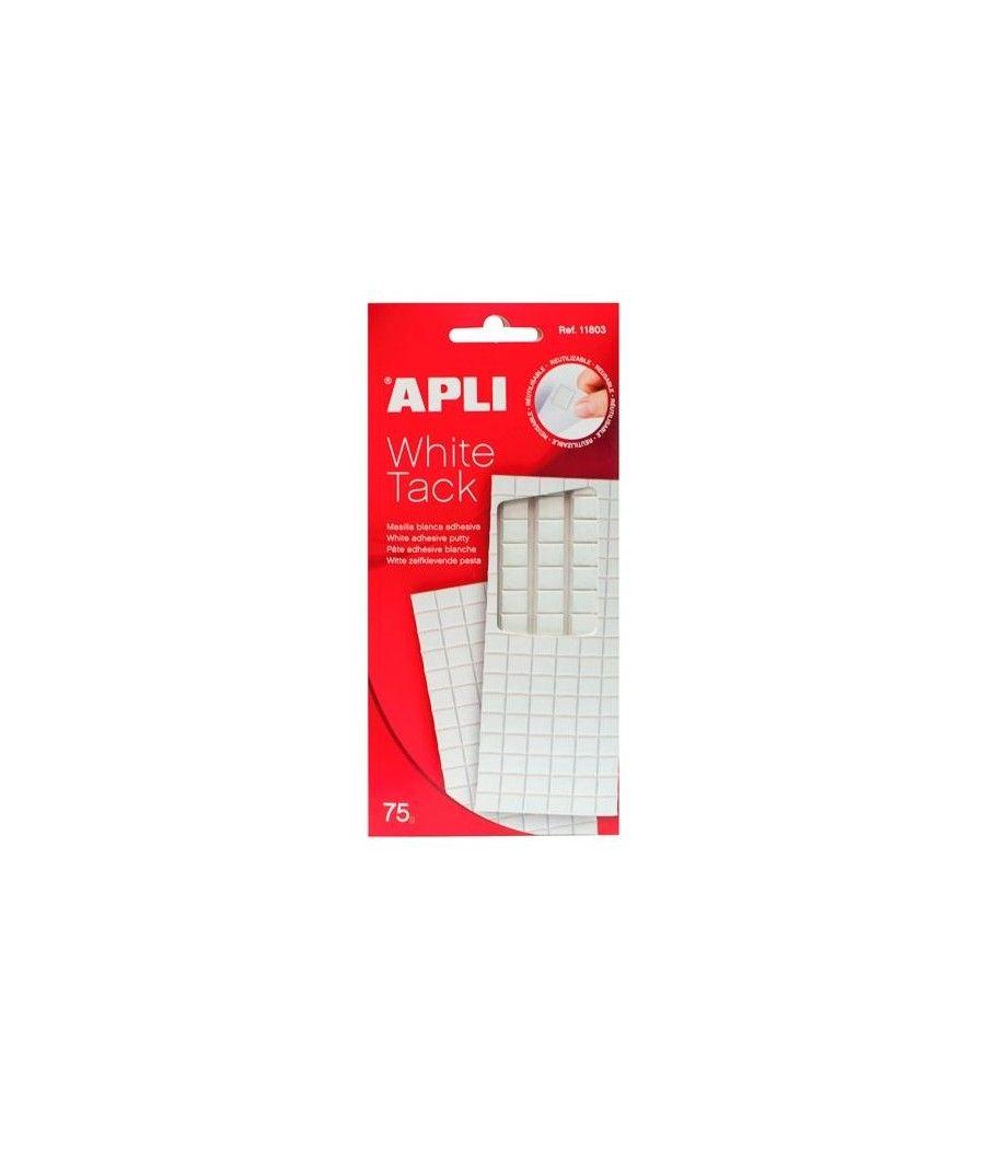 Apli tack masilla precortada removible 75gr blanco - Imagen 1