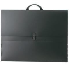 GrafoplÁs maletÍn portalÁminas c/asa abatible y cierre con broche 530x410x30mm pp opaco negro - Imagen 1