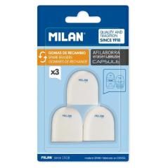 Milan recambio de goma afilaborra eraser&brush capsule blister -3u- - Imagen 1