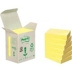 Post-it notas adhesivas recicladas canary yellow 38x51 6 blocs - Imagen 1