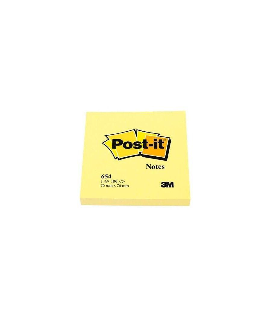 Post-it blocs notas 654 canary yellow 76x76 pack 12 + 12 -24u- - Imagen 1