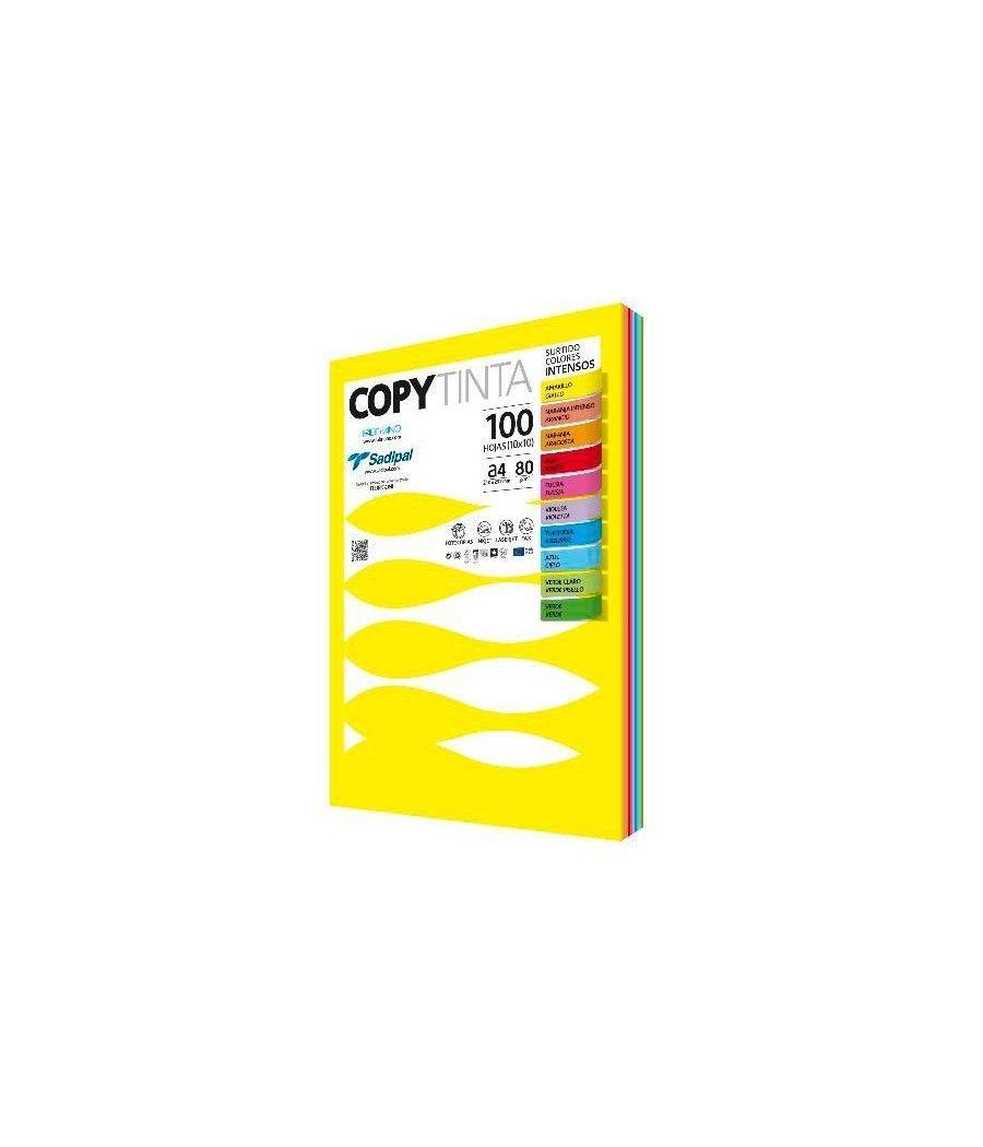 Sadipal papel din a4 80gr surtido colores intensos paquete de 100 hojas - Imagen 1