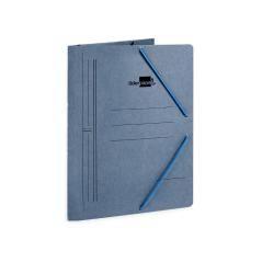 Carpeta liderpapel gomas folio 3 solapas cartón pintado azul 410 g/m2 pack 10 unidades - Imagen 3