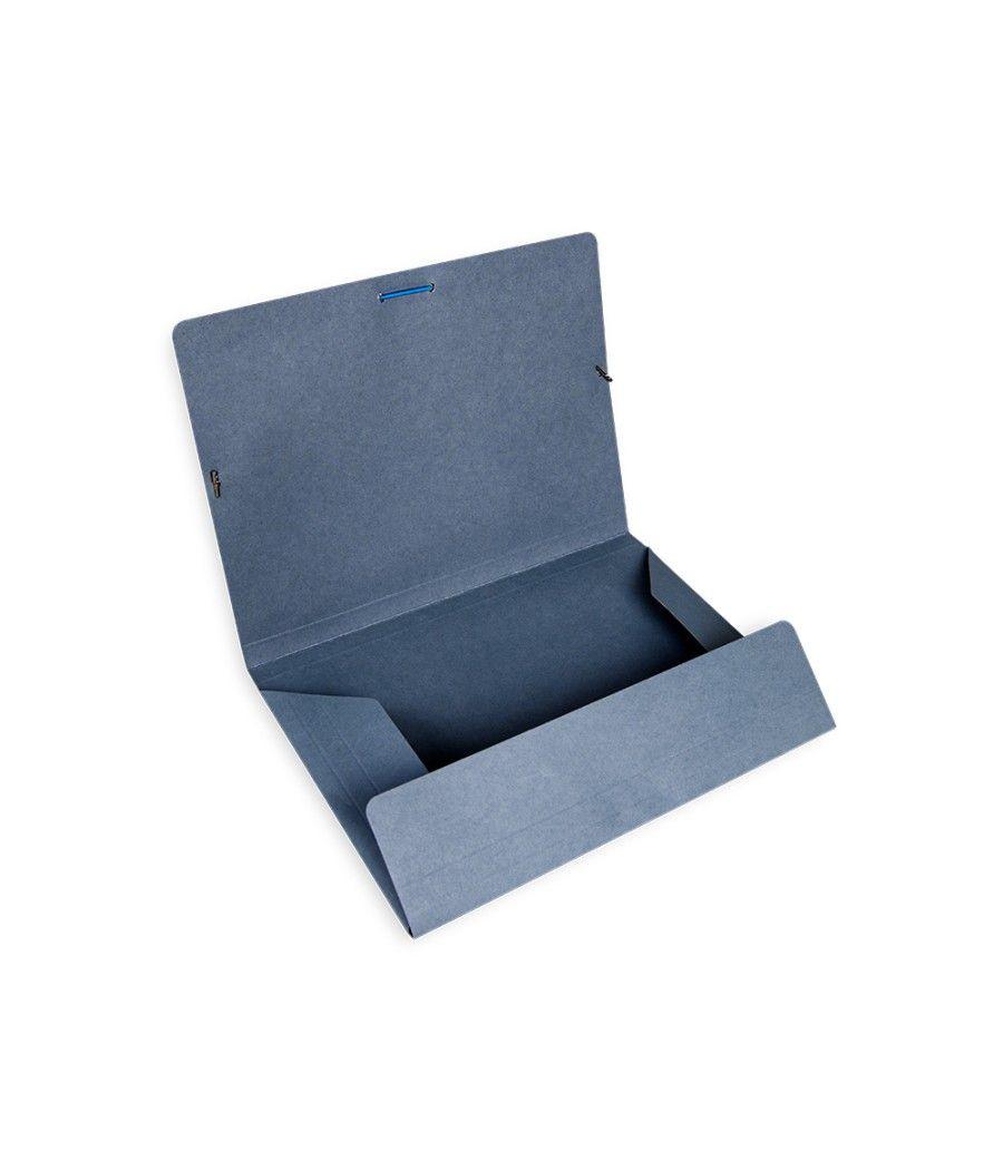 Carpeta liderpapel gomas folio 3 solapas cartón pintado azul 410 g/m2 pack 10 unidades - Imagen 5