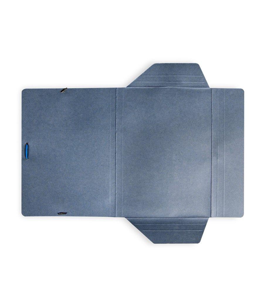 Carpeta liderpapel gomas folio 3 solapas cartón pintado azul 410 g/m2 pack 10 unidades - Imagen 7