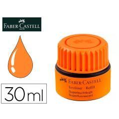 Tinta rotulador faber castell textliner fluorescente 1549 con sistema capilar color naranja frasco de 30 ml - Imagen 1