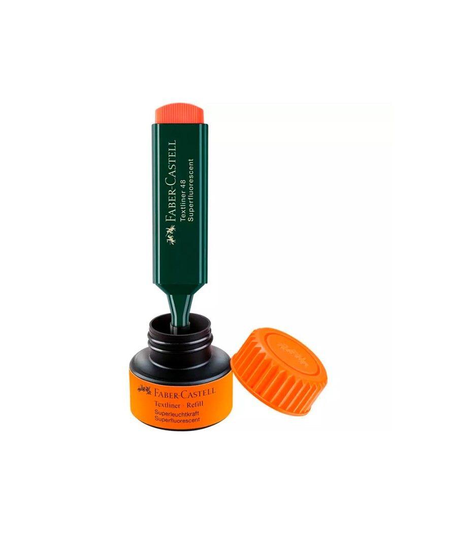 Tinta rotulador faber castell textliner fluorescente 1549 con sistema capilar color naranja frasco de 30 ml - Imagen 3