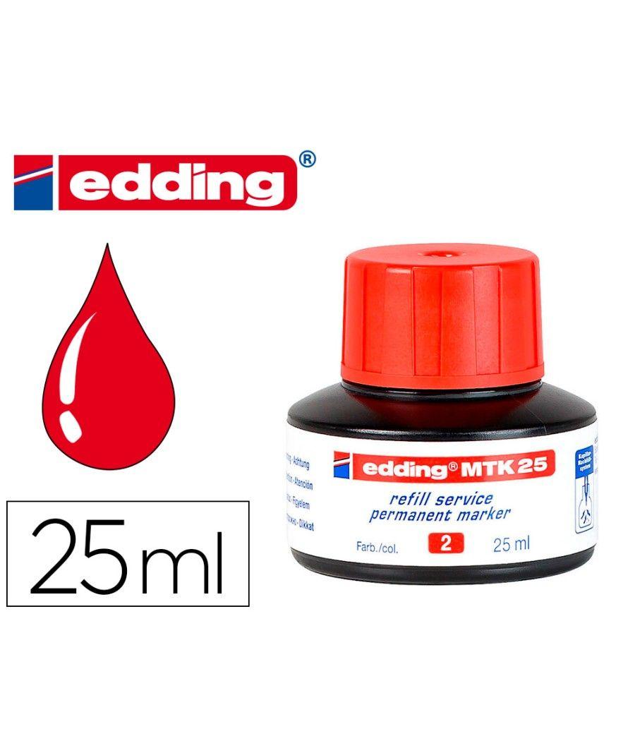 Tinta rotulador edding mtk25 con sistema capilar color rojo frasco de 25 ml - Imagen 1