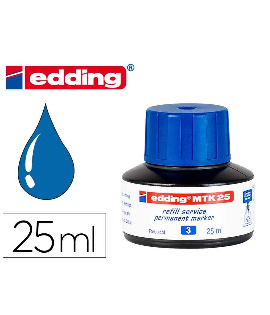 Tinta rotulador edding mtk25 con sistema capilar color azul frasco de 25 ml - Imagen 1