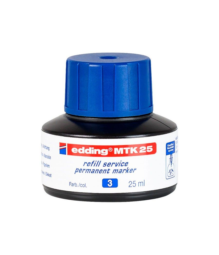 Tinta rotulador edding mtk25 con sistema capilar color azul frasco de 25 ml - Imagen 2