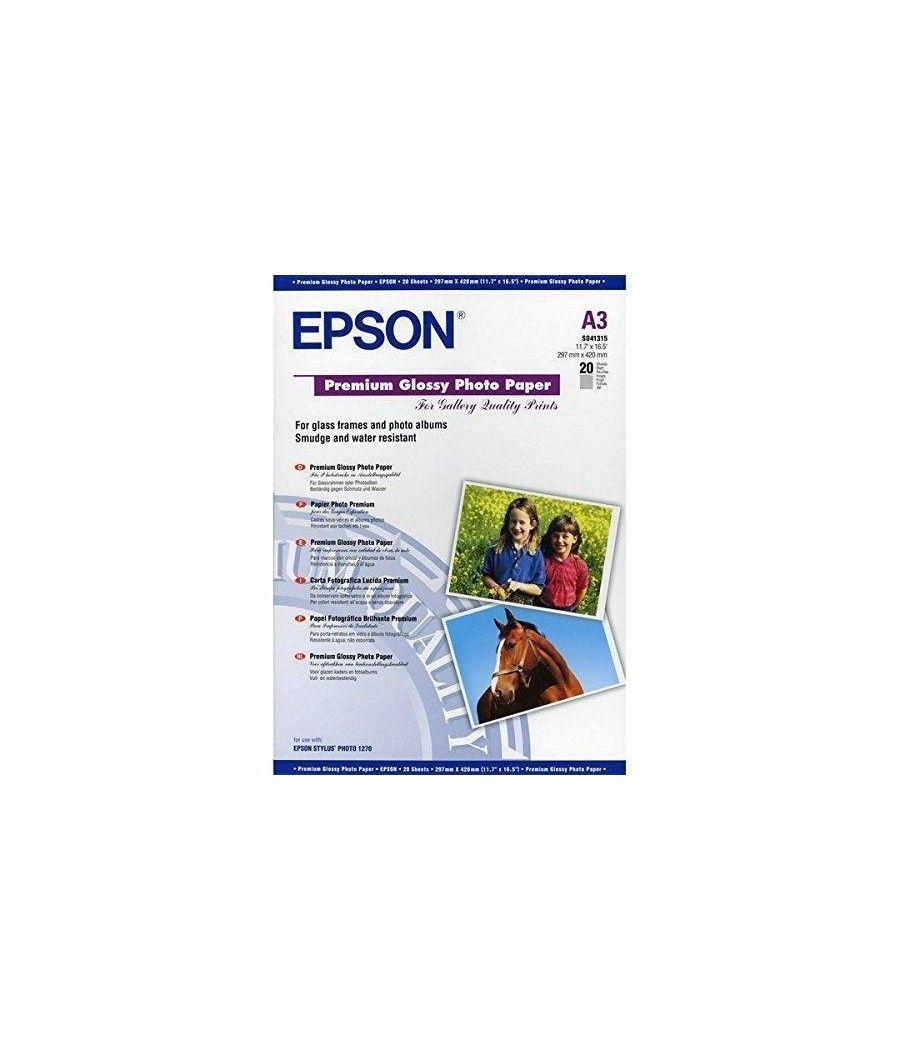 Epson papel premium glossy photo 255g, 20 hojas de a3 - Imagen 1