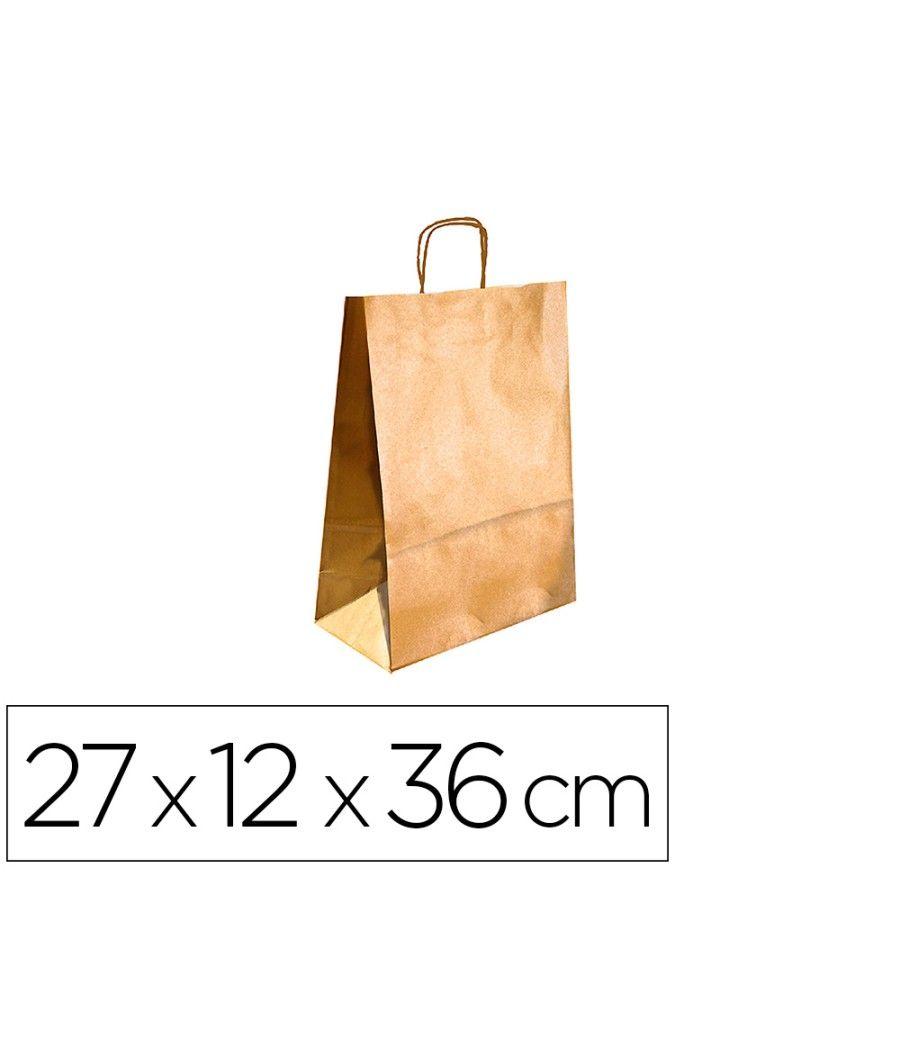 Bolsa kraft q-connect oro asa retorcida 270x120x360 mm pack 25 unidades - Imagen 1