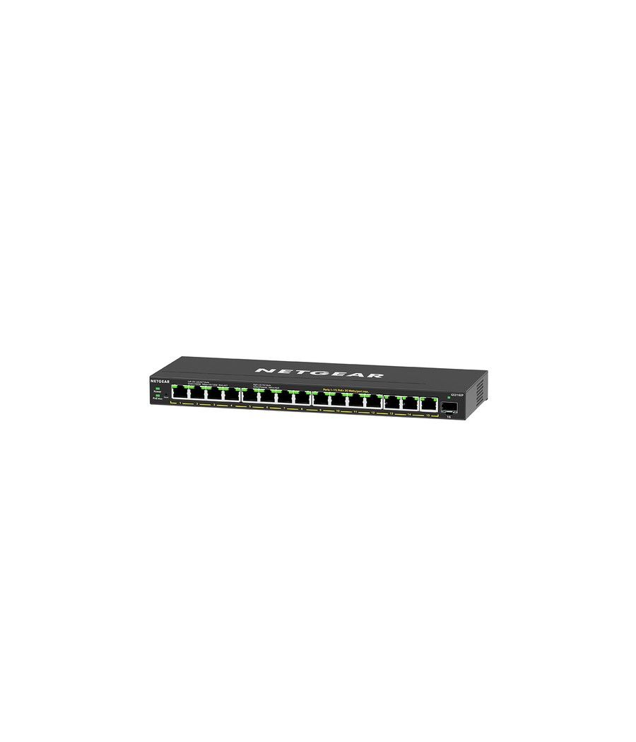 NETGEAR GS316EP-100PES switch Gestionado Gigabit Ethernet (10/100/1000) Energía sobre Ethernet (PoE) Negro - Imagen 3