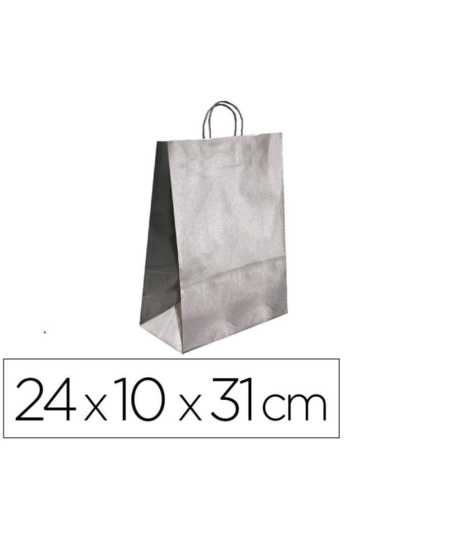 Bolsa kraft q-connect plata asa retorcida 240x100x310 mm pack 25 unidades - Imagen 1