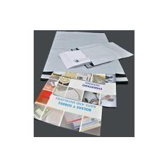 Bolsas mensajería estándar plástico opaco 350x450x50 (fuelle) 40 solapa blanco / interior negro -pack de 100ud-