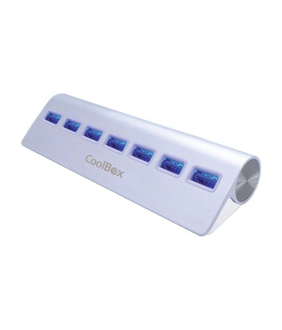 CoolBox COO-HU7ALU3 hub de interfaz USB 3.2 Gen 1 (3.1 Gen 1) Type-A 5000 Mbit/s Plata - Imagen 2