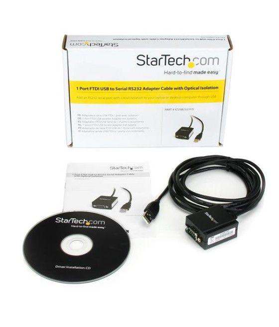 StarTech.com Cable Adaptador 1,8m USB a 1 Puerto Serie Serial RS232 DB9 FTDI Aislamiento Óptico - Imagen 5