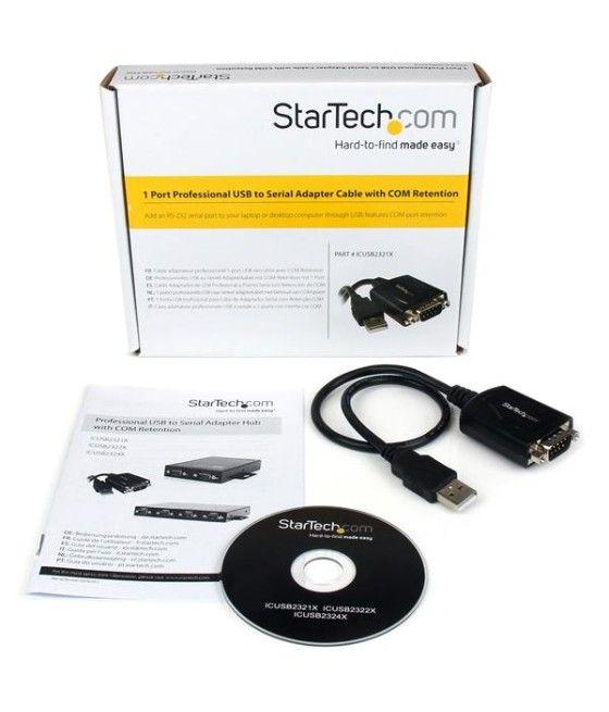 StarTech.com Cable Profesional de 0,3m USB a Puerto Serie Serial RS232 DB9 con Retención del Puerto COM - Imagen 5