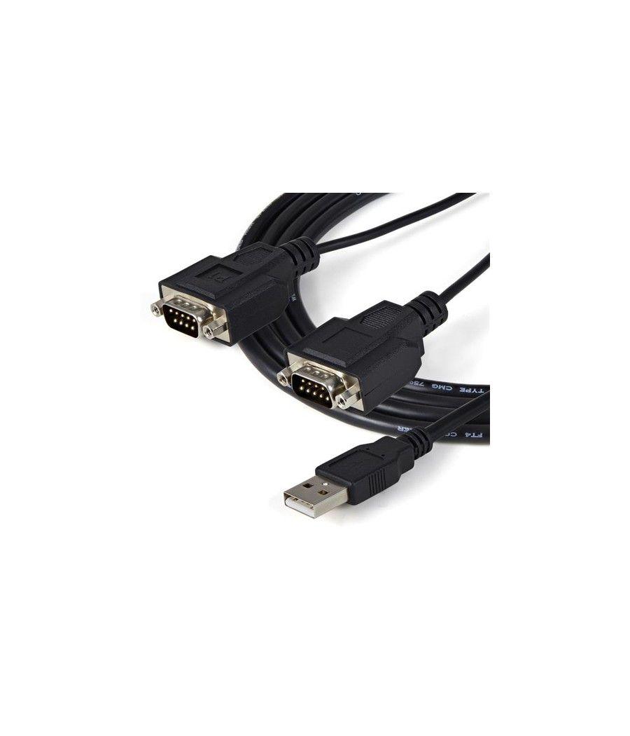 StarTech.com Cable 1,8m USB a 2 Puertos Serie Serial RS232 DB9 Retención del Puerto de Asignación COM - Imagen 5